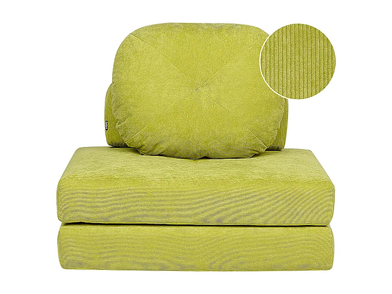 Fauteuil convertible OLDEN Velours côtelé Vert clair