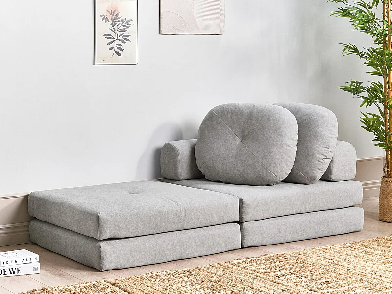 1-Sitzer Schlafsofa OLDEN Stoff Hellgrau