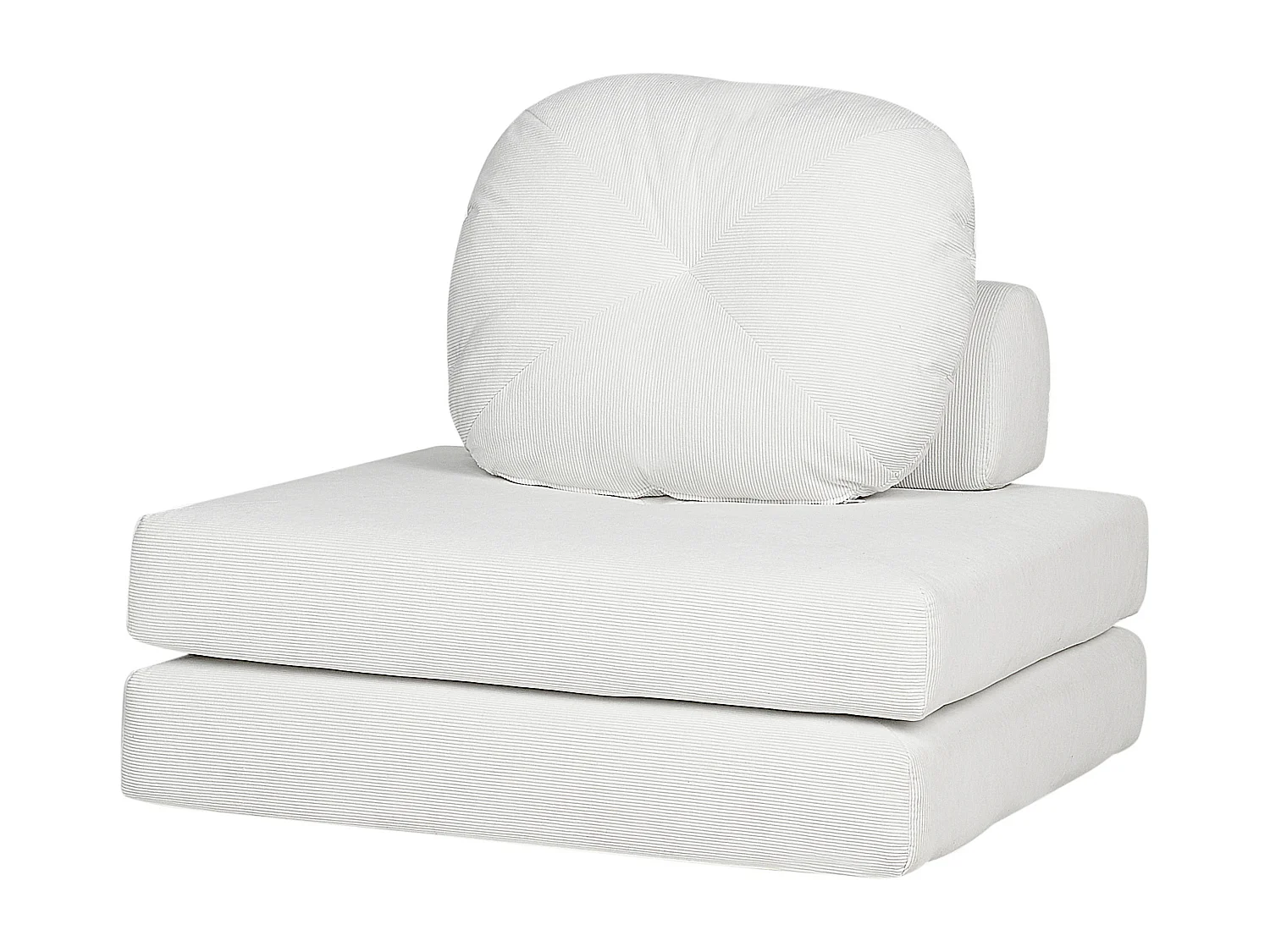 Fauteuil convertible OLDEN Velours côtelé Blanc cassé