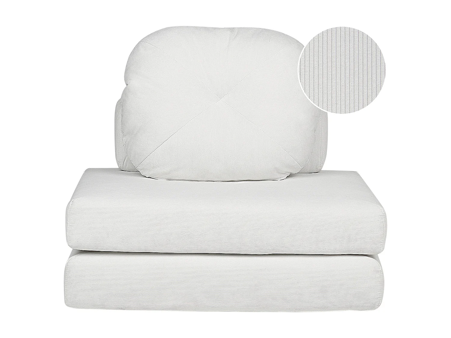 Fauteuil convertible OLDEN Velours côtelé Blanc cassé