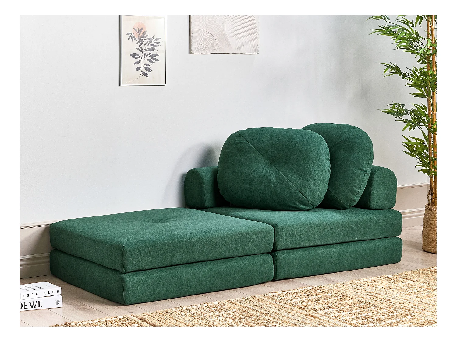 1-Sitzer Schlafsofa OLDEN Stoff Dunkelgrün