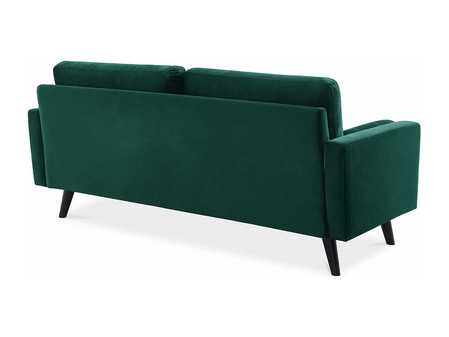 Divano a 3 posti, gambe in legno, verde inglese