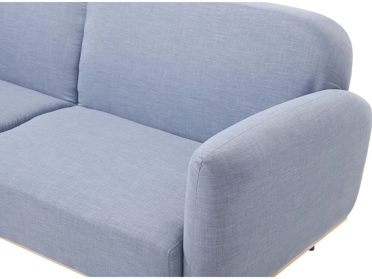 Namille 3-zits blauwfluwelen slaapbank en zwart metalen poten