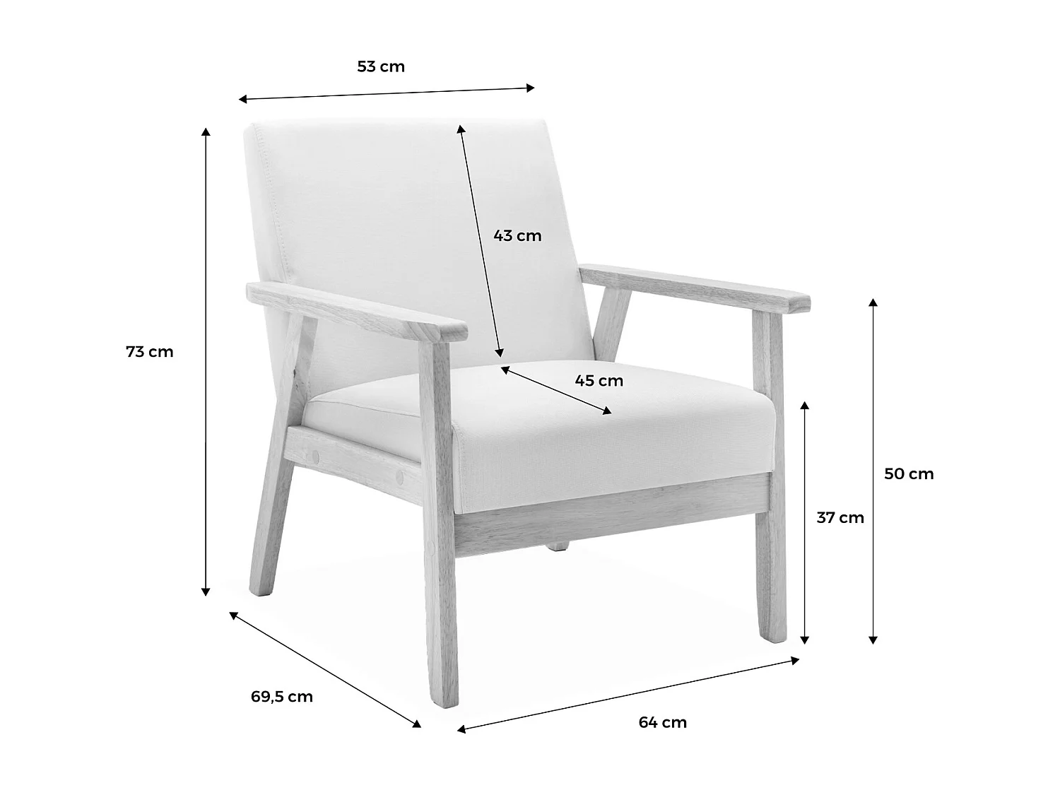 Banco y sillón de madera y tela, 3 plazas azul esmeralda