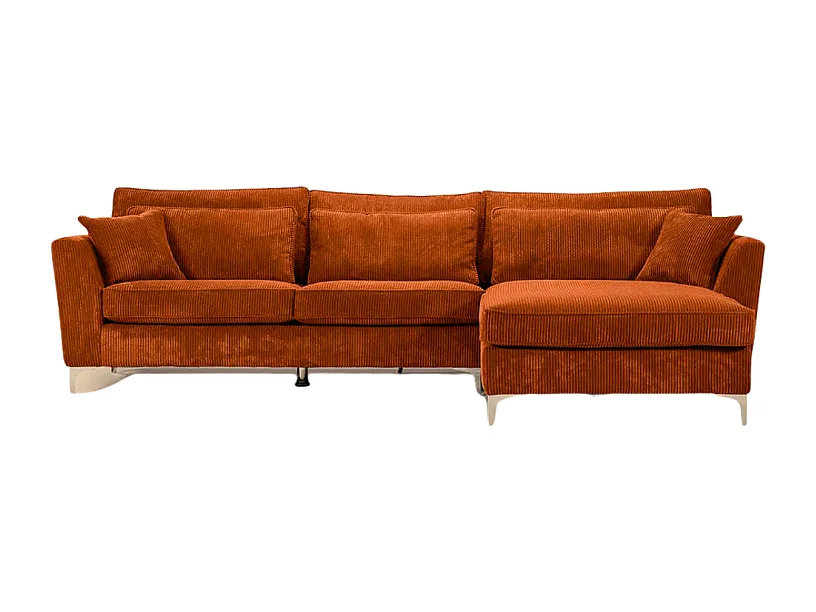 Canapé angle droit velours côtelé ambre Isla - Ambre