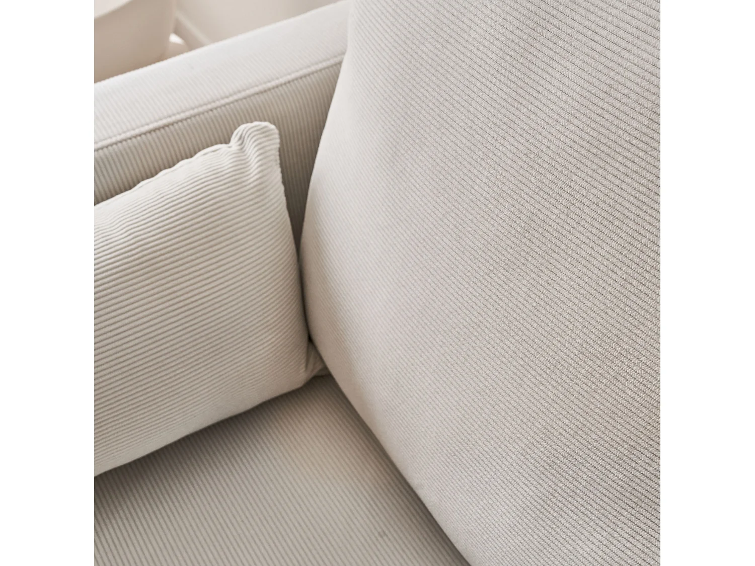 Sofá de pana con patas de metal de 2 plazas blanco