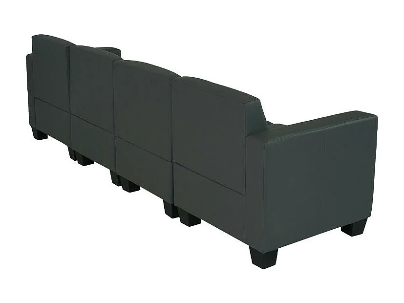 Modular Canapé 4 places Lyon, similicuir - gris foncé