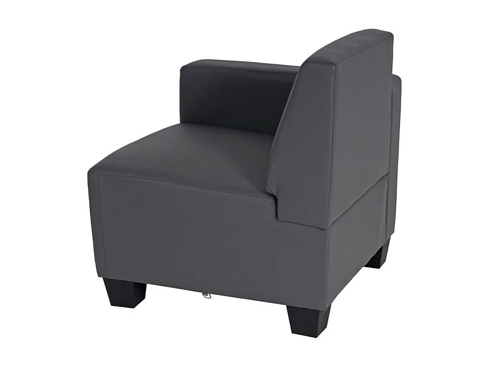 Modular Canapé 4 places Lyon, similicuir - gris foncé