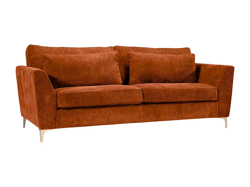 Canapé 3 places Isla velours côtelé ambre