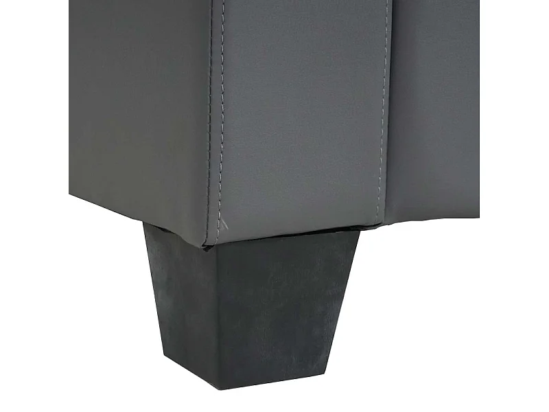 Modular Canapé 3 places Lyon, similicuir ~ gris foncé, sans accoudoirs