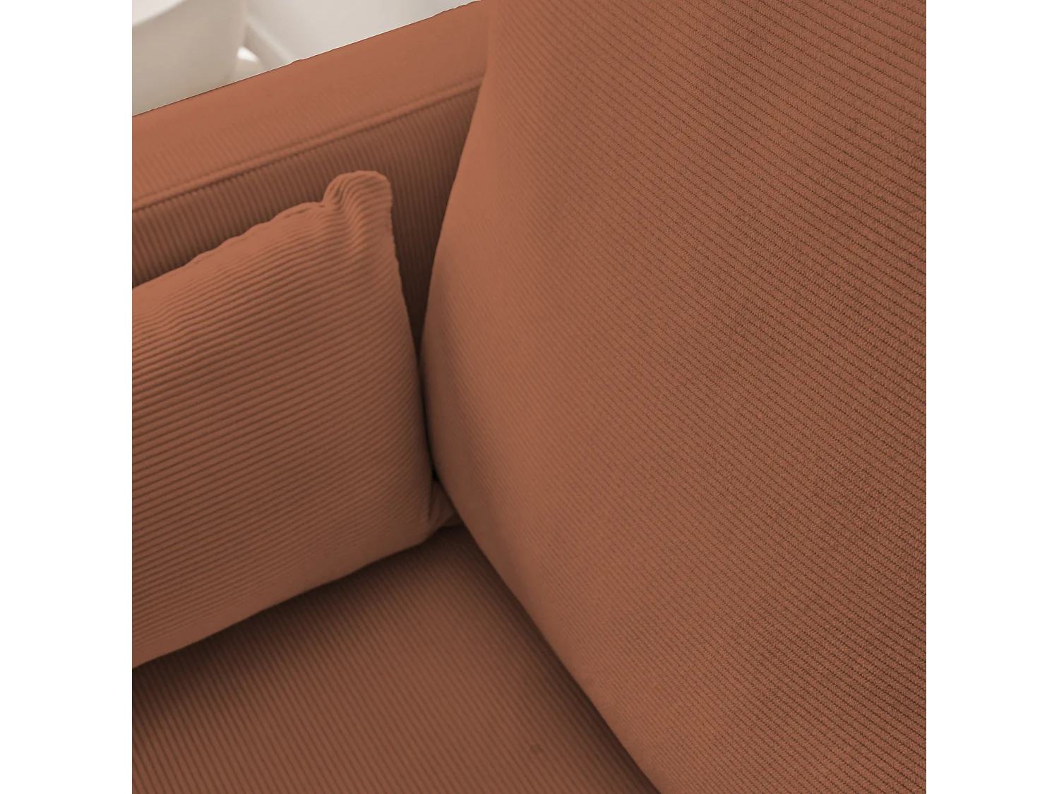 Sofá de pana con patas de metal de 2 plazas terracotta