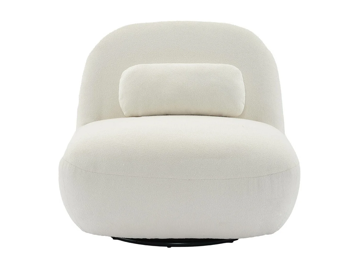 Poltrona girevole 360° bouclé, crema