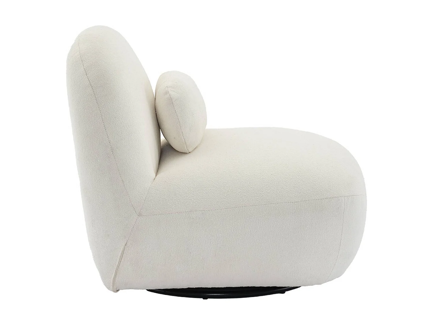 Poltrona girevole 360° bouclé, crema