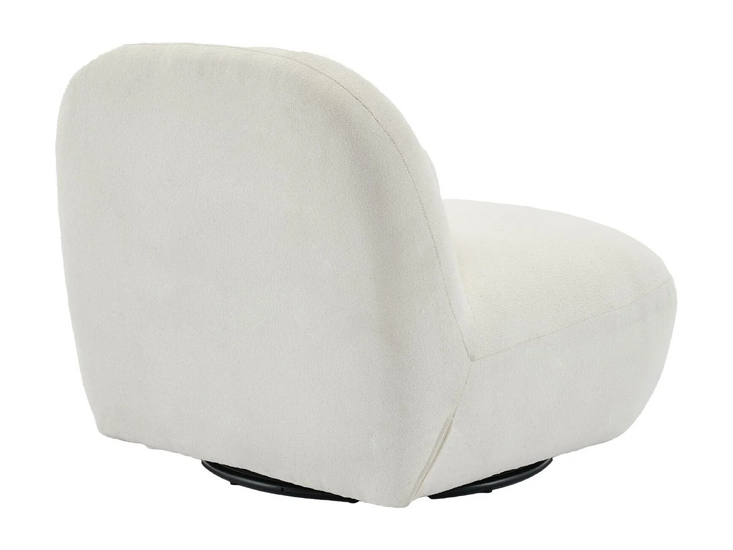 Poltrona girevole 360° bouclé, crema