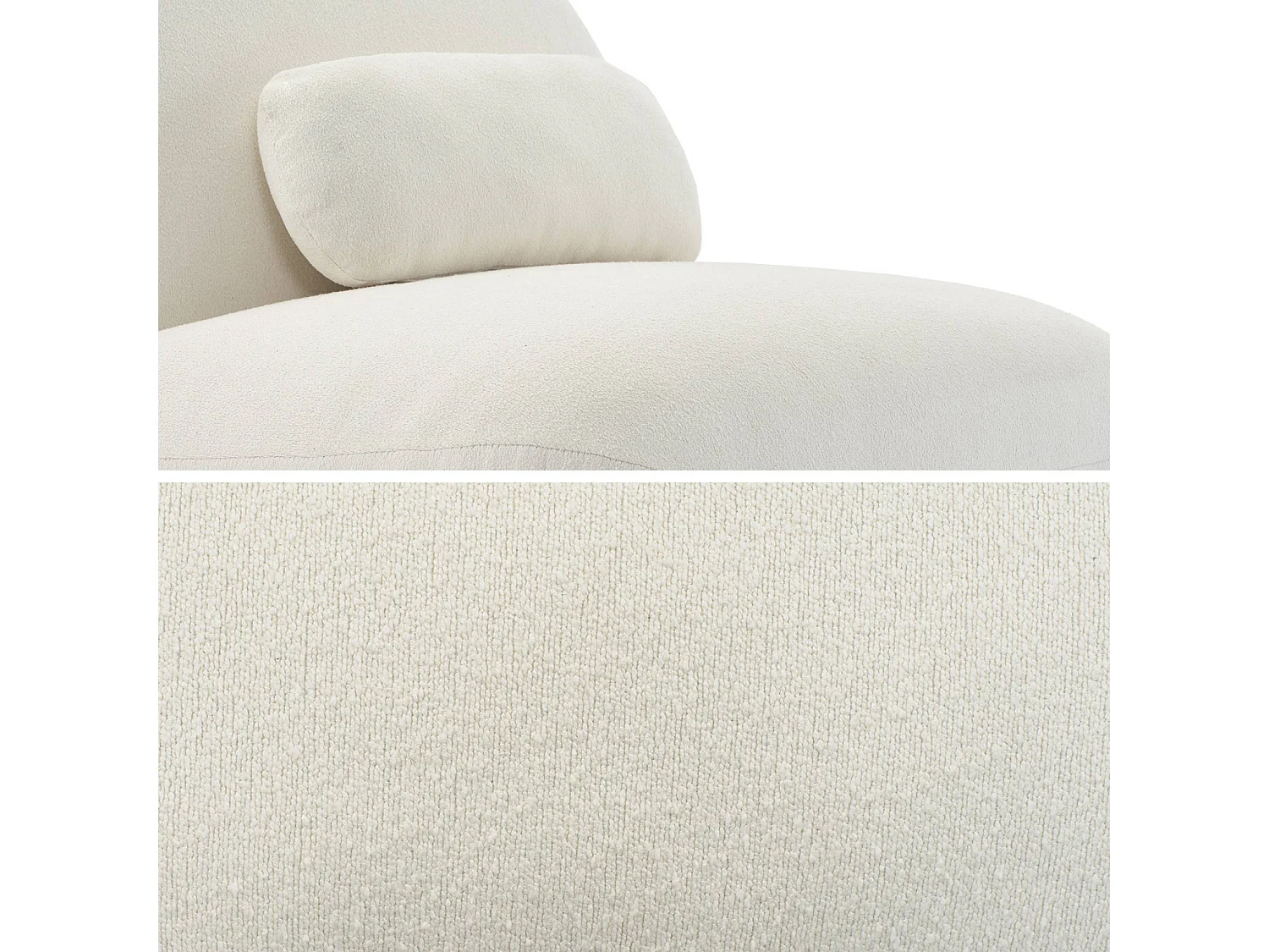 Poltrona girevole 360° bouclé, crema