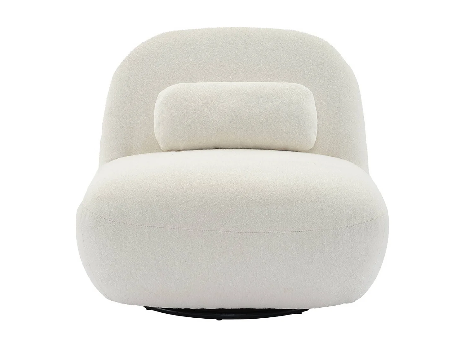 Poltrona girevole 360° bouclé, crema