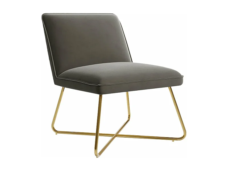 Fauteuil en velours taupe TALIA