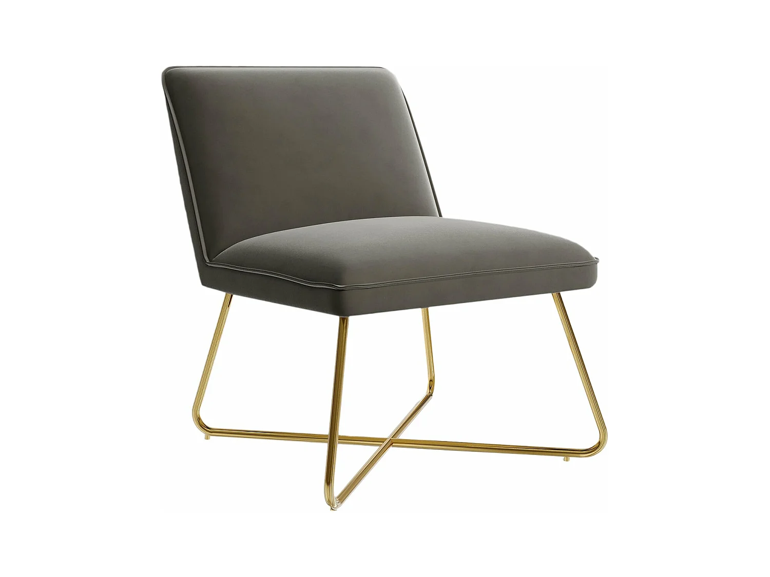 Fauteuil en velours taupe TALIA