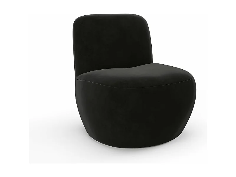 Fauteuil en tissu velours noir