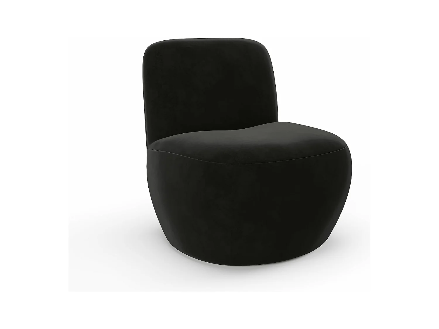 Fauteuil en tissu velours noir