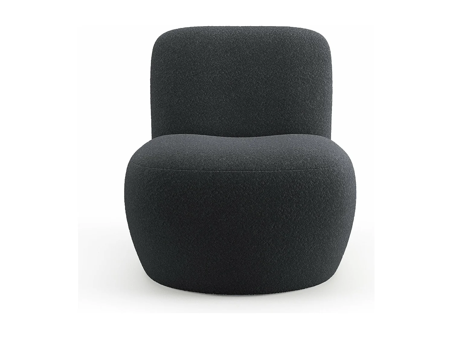 Fauteuil en tissu bouclette gris anthracite