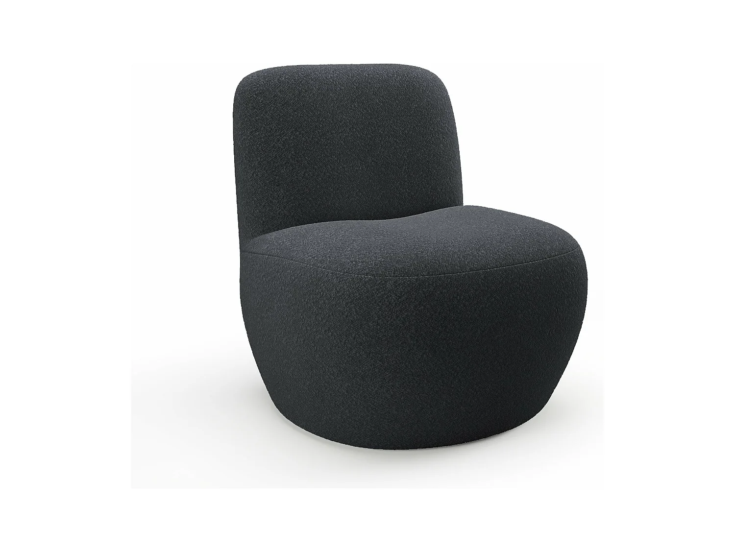 Fauteuil en tissu bouclette gris anthracite
