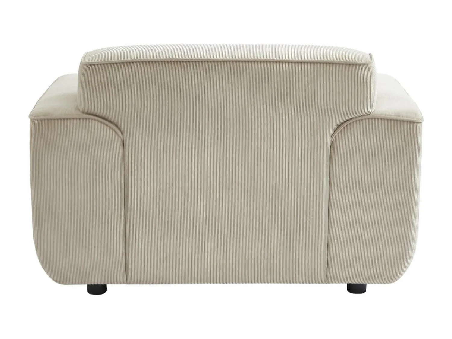 Sillón de pana con cojín gris beige