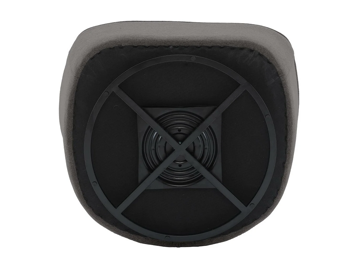 Fauteuil pivotant 360° en bouclette texturée gris souris. piètement en métal noir mat - SPINO