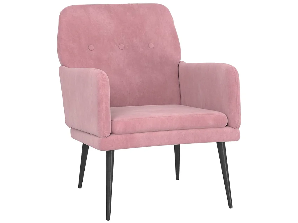Fauteuil Rose 62x79x79 cm Velours