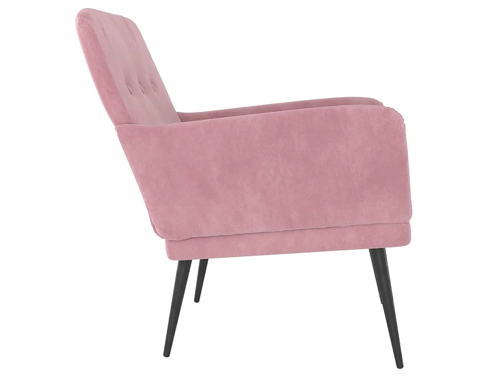 Fauteuil Rose 62x79x79 cm Velours