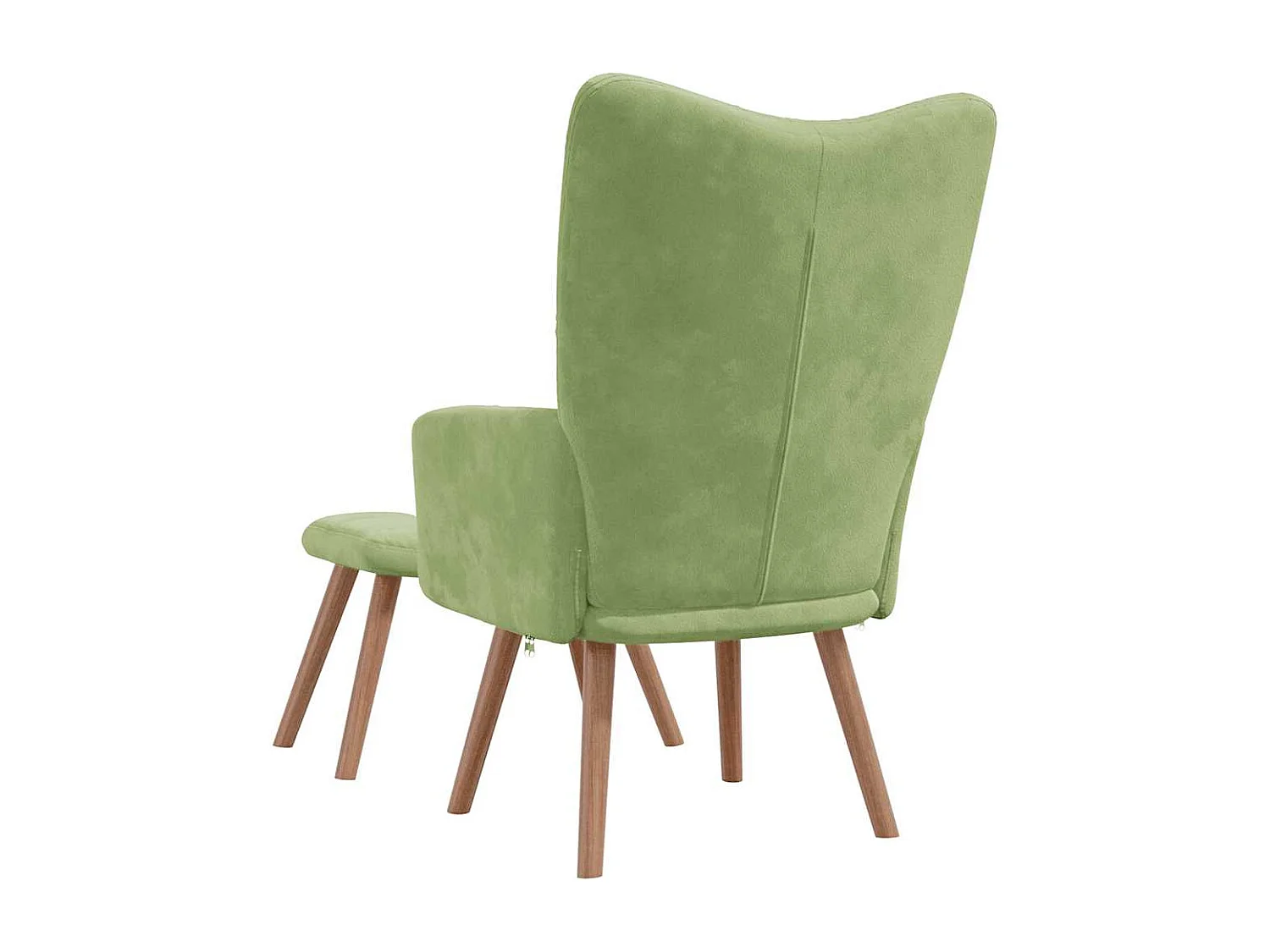 Chaise de relaxation avec repose-pied Vert clair Velours