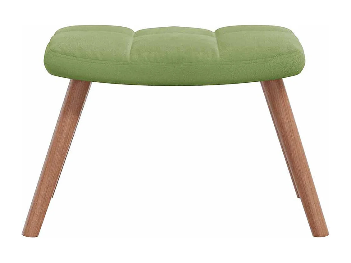 Chaise de relaxation avec repose-pied Vert clair Velours