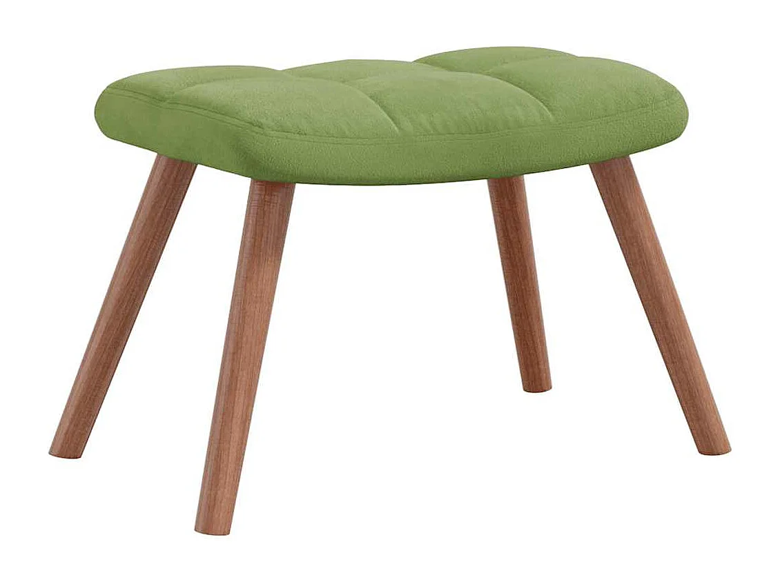Chaise de relaxation avec repose-pied Vert clair Velours