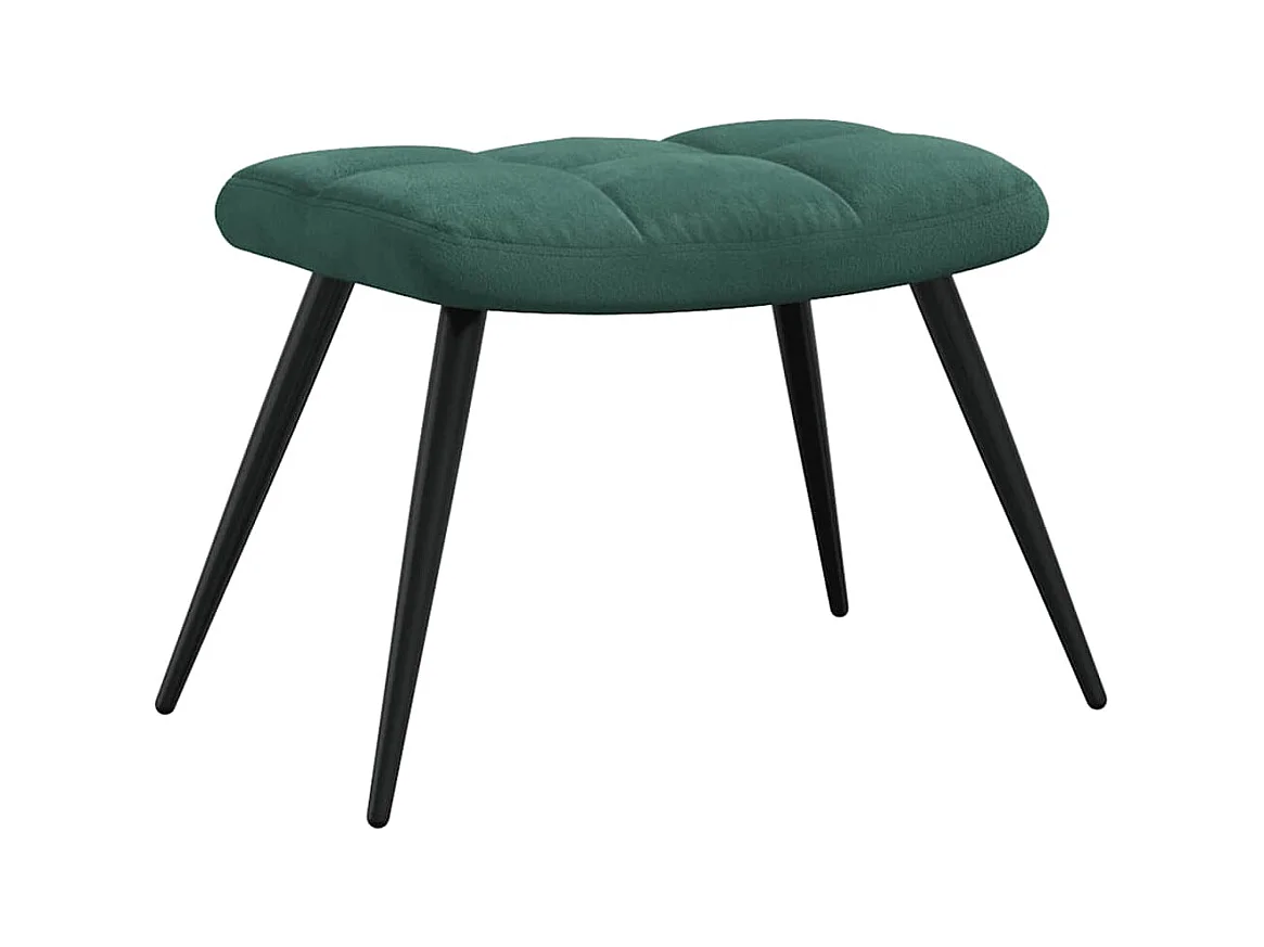 Relaxstoel met voetenbank fluweel donkergroen