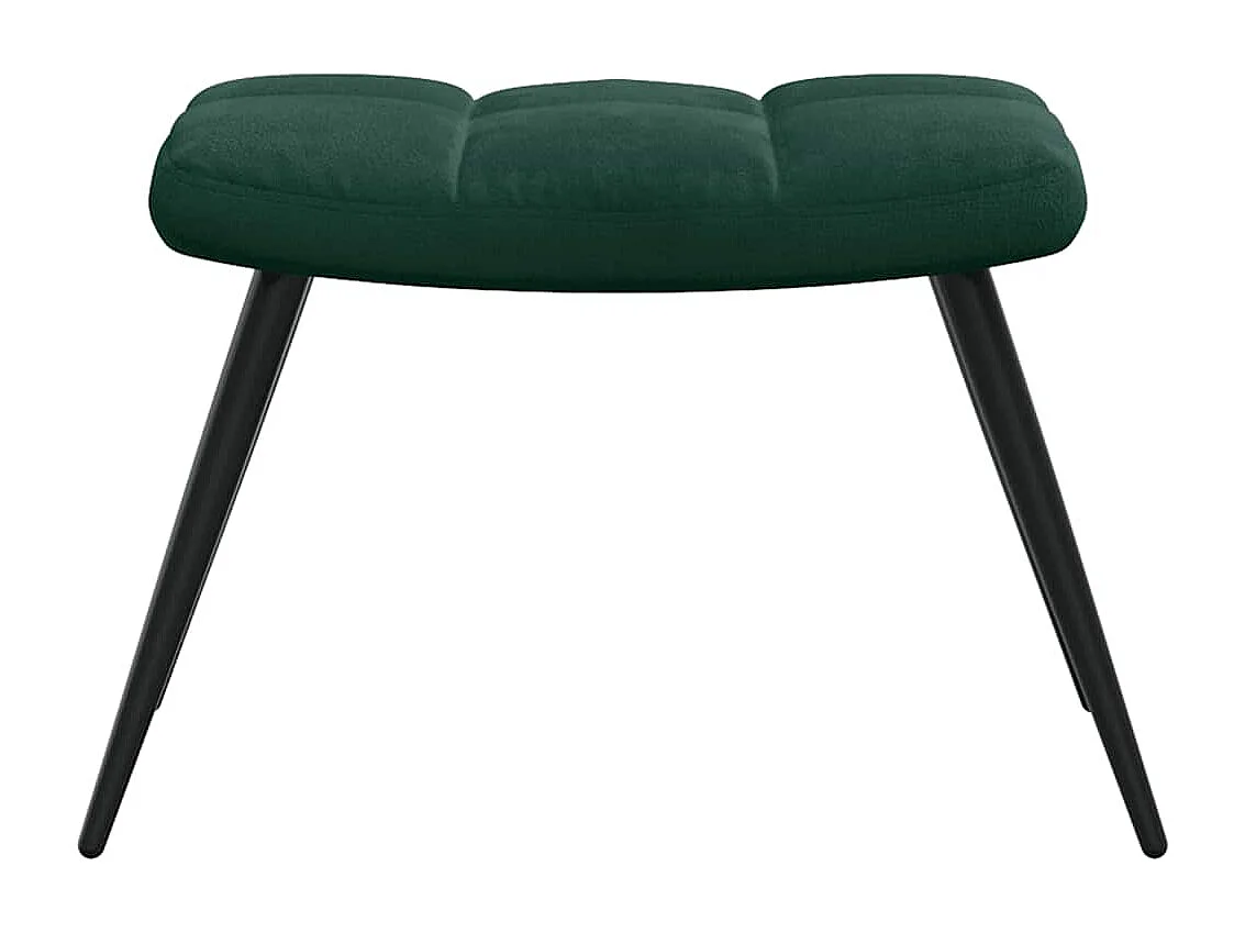 Poltrona Relax con Poggiapiedi Verde Scuro in Velluto