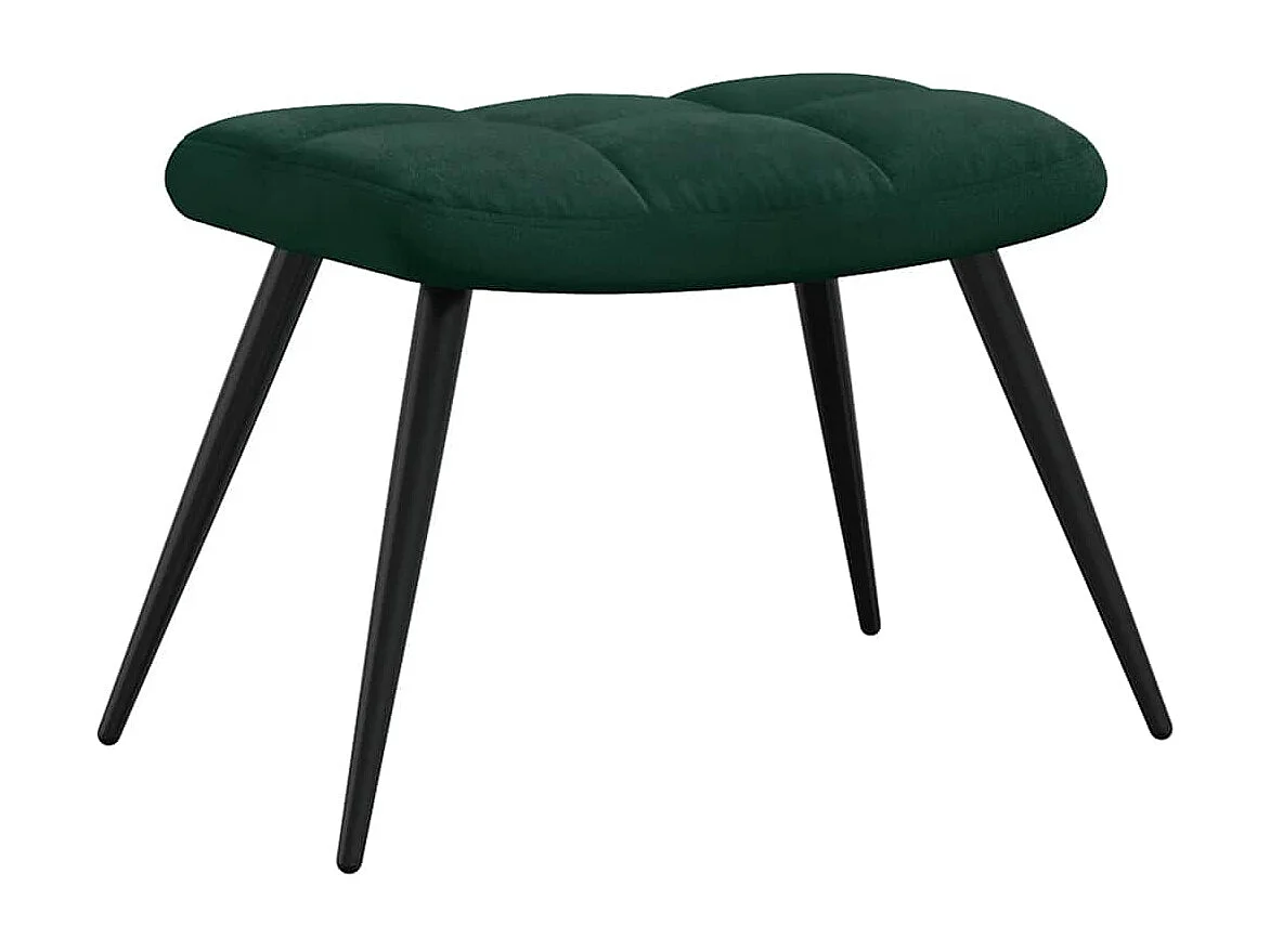 Poltrona Relax con Poggiapiedi Verde Scuro in Velluto