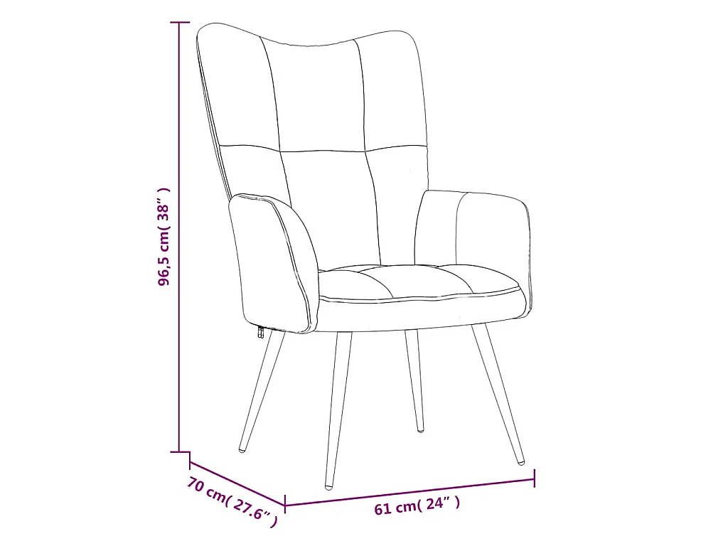 Chaise de relaxation avec tabouret Vert foncé Velours