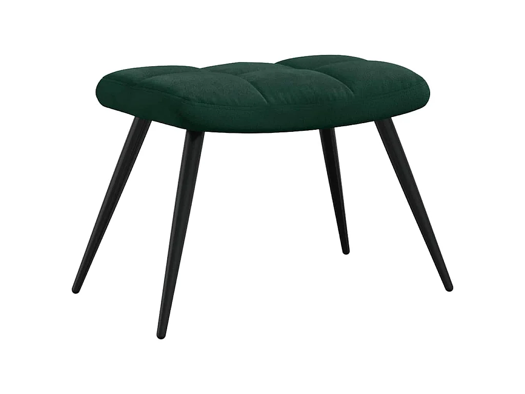 Chaise de relaxation avec tabouret Vert foncé Velours