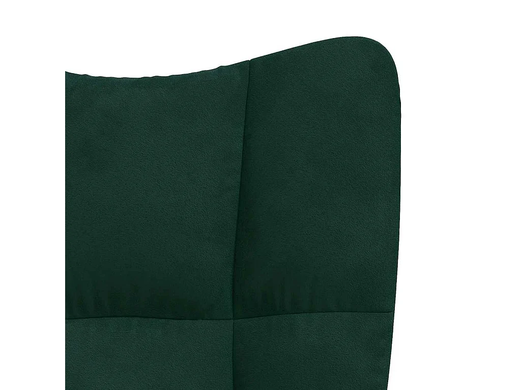 Chaise de relaxation avec tabouret Vert foncé Velours