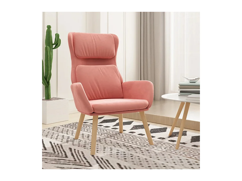 Chaise de relaxation Rose Velours