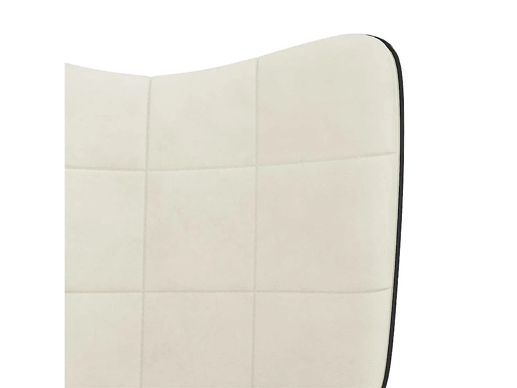 Chaise de relaxation avec tabouret Blanc crème Velours et PVC