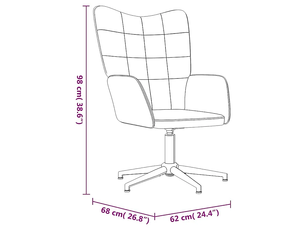 Chaise de relaxation avec tabouret Blanc crème Velours et PVC