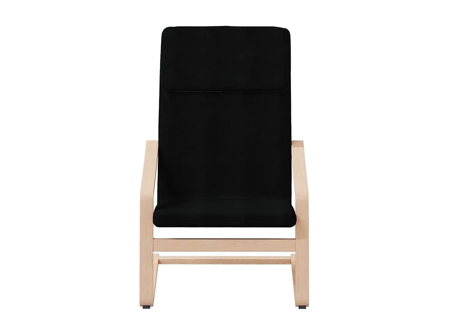 Chaise de relaxation avec repose-pied Noir Tissu