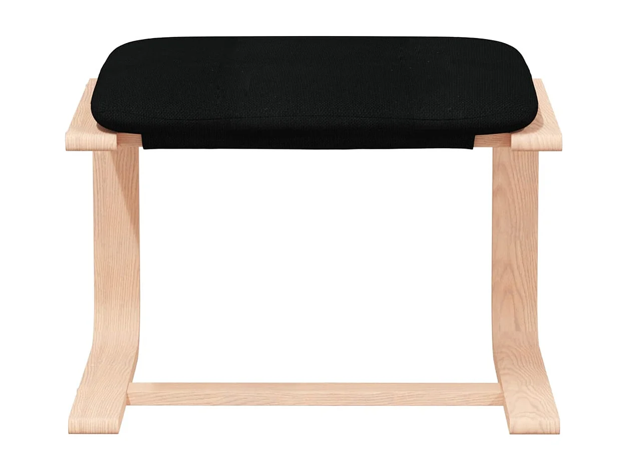 Chaise de relaxation avec repose-pied Noir Tissu