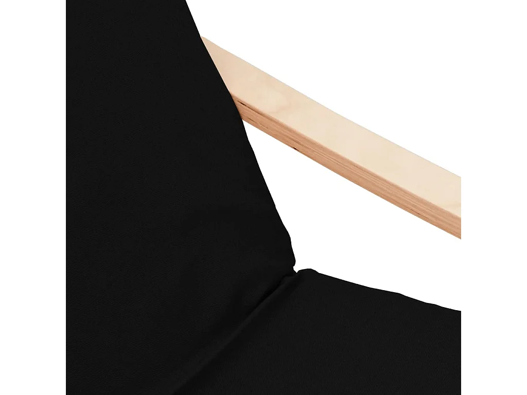 Chaise de relaxation avec repose-pied Noir Tissu