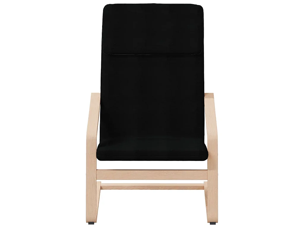Chaise de relaxation avec repose-pied Noir Tissu