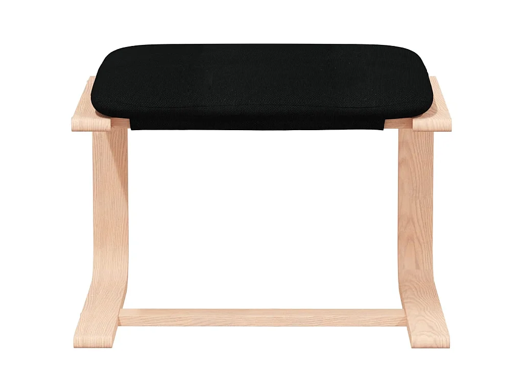 Chaise de relaxation avec repose-pied Noir Tissu