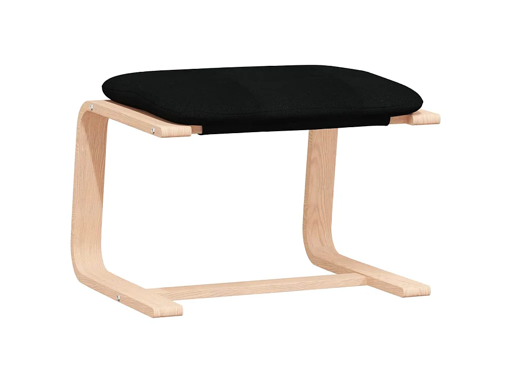 Chaise de relaxation avec repose-pied Noir Tissu