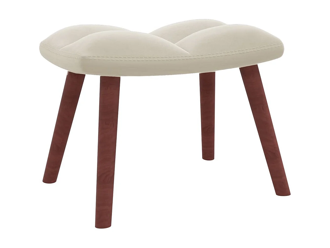 Relaxsessel mit Hocker Cremeweiß Samt