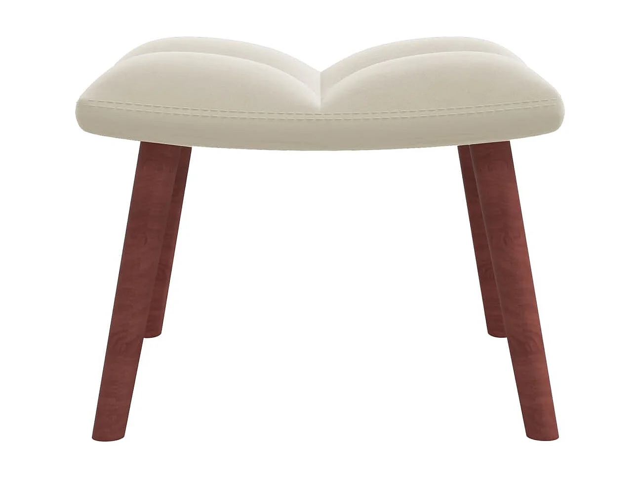 Relaxsessel mit Hocker Cremeweiß Samt